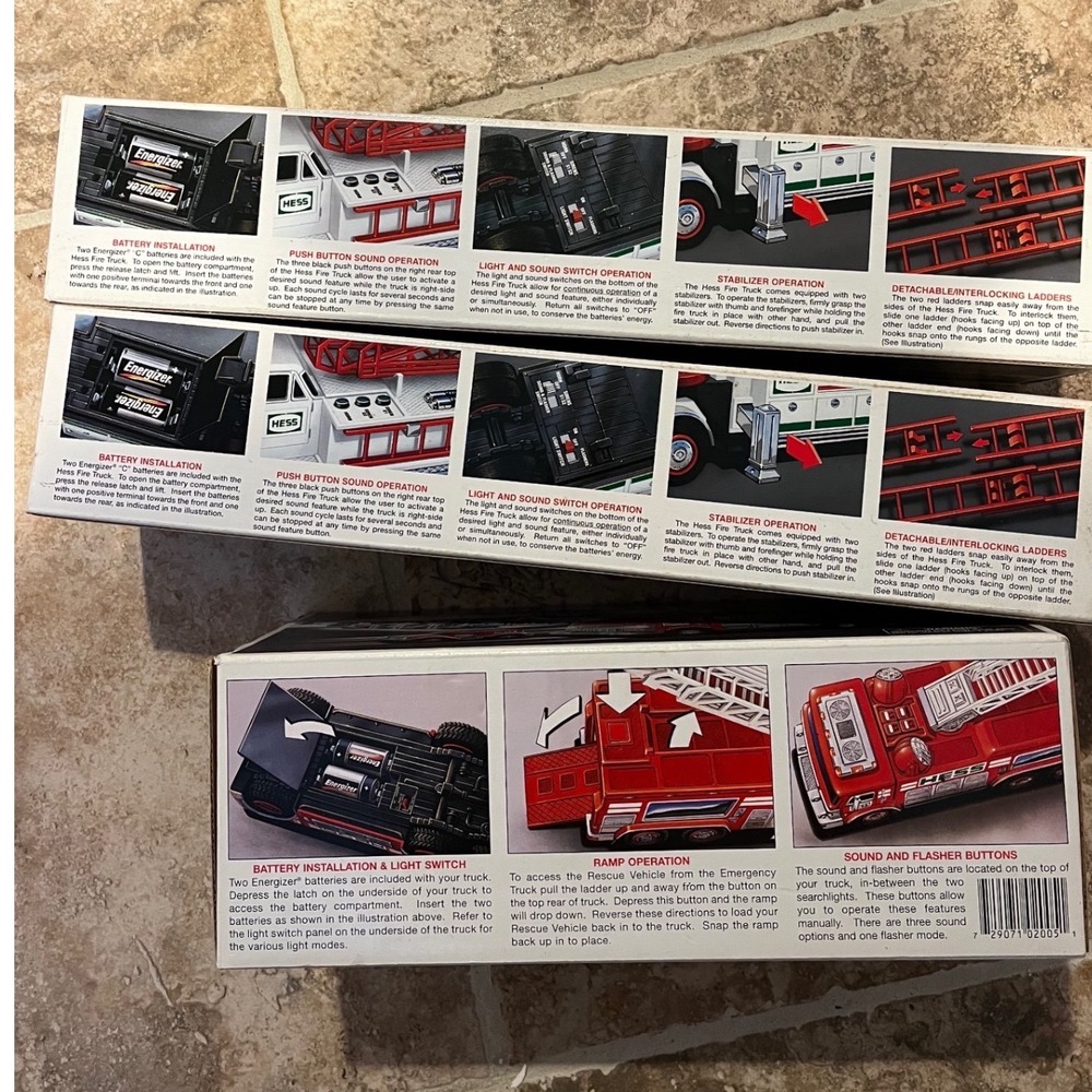 Y2K Lot of 3 Vintage Hess Toy Trucks Emergency Truck Boxed - Picture 2 of 2